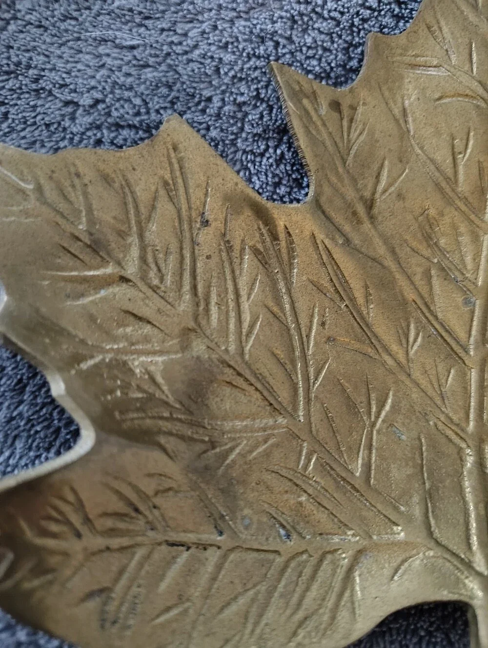 Brass Maple Leaf Decorative Tray 6 By 7 Inch